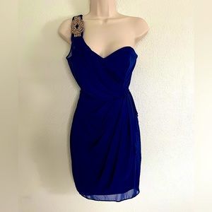 Blue Cocktail/Formal One-Shoulder Dress (Cache)